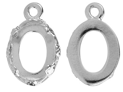 Filigraner Anhänger Für Ovalen Cabochon 8 X 10 Mm, 925er Silber - Standard Bild - 2