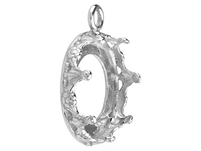 Filigraner Anhänger Für Cabochon Rund 14 Mm, Silber 925 - Standard Bild - 3