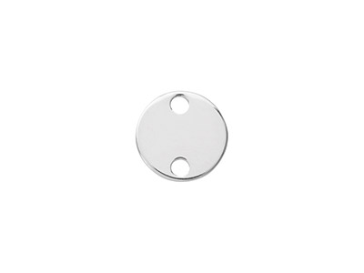 Runde Scheibe Mit Zwei Löchern 10 Mm, Silber 925 Kaltverfestigt, Beutel Mit 5 Stück