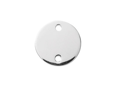 Runde Scheibe Aus Sterlingsilber, 15 mm, 2 Lochbohrungen, 3er-pack, 100 % Recyceltes Silber - Standard Bild - 1