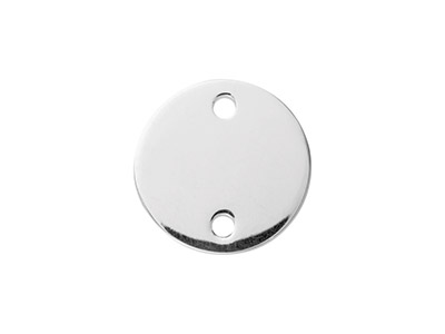 Runde Scheibe Mit Zwei Löchern 15 Mm, Silber 925 Kaltverfestigt, Beutel Mit 3 Stück