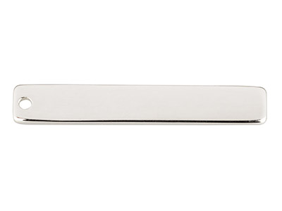 Rechteckige Bar Mit Einem Loch, 30x5 Mm, Silber 925
