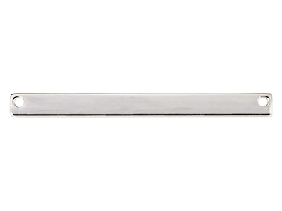Rechteckige Stange Mit Zwei Löchern, 40 X 4 Mm, Silber 925