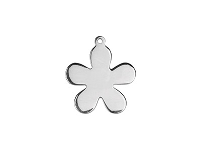 Rohling Anhänger Blume 15 Mm, Silber 925, Packung Zu 3