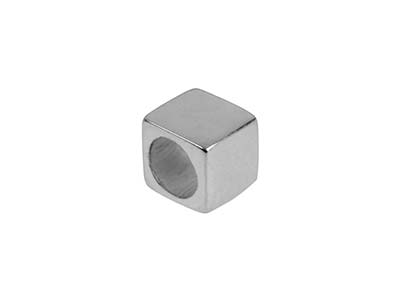 Zwischenperle Würfel 4 X 4 Mm, Silber 925, Packung Zu 3