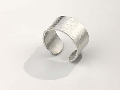 Ring Aus Sterlingsilber, 12 mm x 57 mm, Ringgrößen 54-60 mm, Prägerohling - Standard Bild - 2