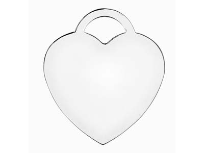 Anhänger Rohling Vorhängeschloss Herz 19mm, Silber 925