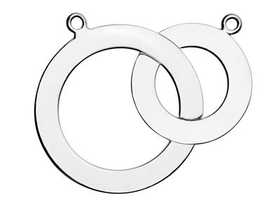 Unfertiges Stück Verflochtene Kreise Mit Ringen, 22 Und 28 Mm, Silber 925
