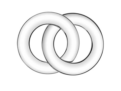 Ringe Ineinander Verschlungen 20 Mm, Silber 925 - Standard Bild - 2
