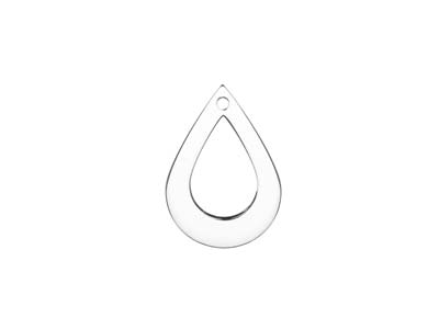 Blank Anhänger Tropfen Durchbohrt 20x 15 Mm, Silber 925
