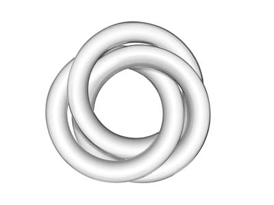 3 Verschlungene Ringe Aus Sterlingsilber, Prägerohling, 25 mm - Standard Bild - 1