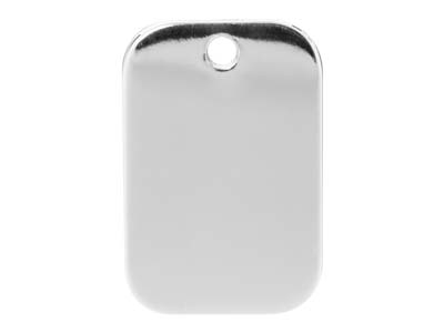 Rohling Anhänger Identitätsmarke 15x 10 Mm, 925 Silber, Packung Zu 3