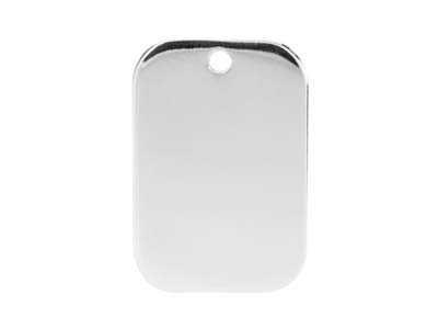 Anhänger Rohling Identitätsplatte 18 X 12 Mm, 925 Silber