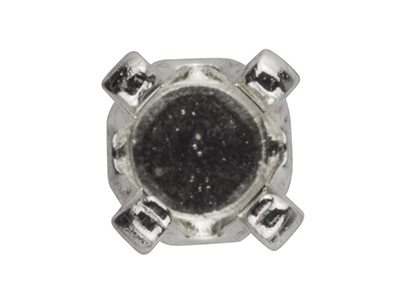 Chaton-stange 4 Zinken 3 Mm, Silber925, Pro Stück - Standard Bild - 2