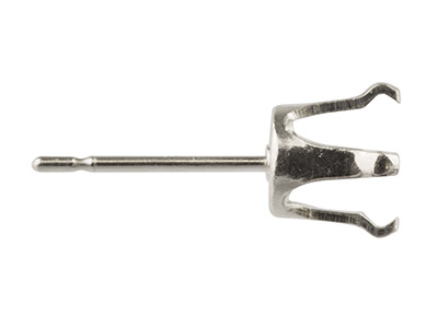 Stift Fassung 4 Krallen 6 Mm, Silber925, Pro Stück - Standard Bild - 3