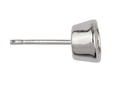 Chaton-stange Mit Geschlossenem Fassung 6 Mm, Silber 925, Beutel Mit 5paaren - Standard Bild - 3