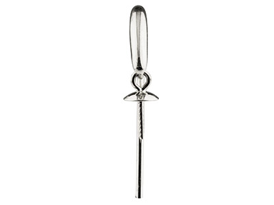 Ohrhaken Mit Perlenkappe 4 Mm, Silber 925, Pro Paar - Standard Bild - 2