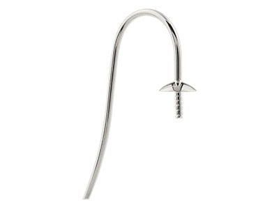 Ohrhaken Mit Perlenkappe 4 Mm, Silber 925, Pro Paar - Standard Bild - 2
