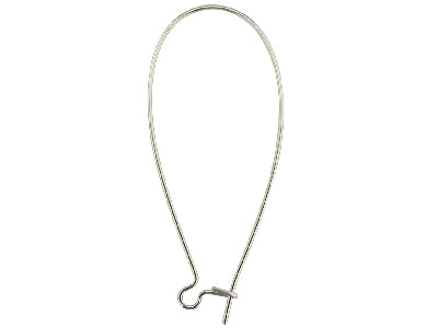 Sicherheitsdrahthaken, Extra Breit 46 Mm, Silber 925, Beutel Mit 5 Paaren - Standard Bild - 1