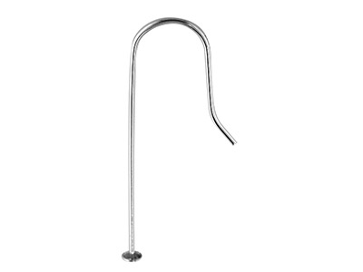 Gerader Draht Haken Mit Stecknadelkopf, Silber 925, Paket Von 10 Paaren - Standard Bild - 1