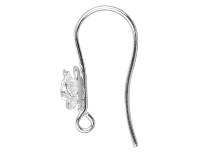 Fantasie Draht Haken, Rosenmuster, 925er Silber, Beutel Mit 3 Paaren - Standard Bild - 1