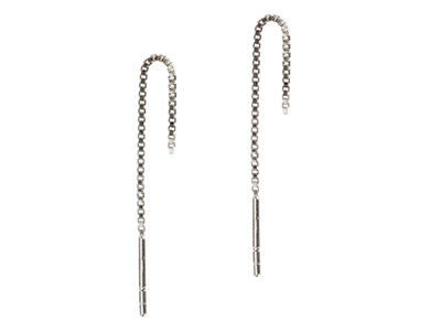 Ohrring Drahtsystem Mit Kette, Silber 925, Pro Paar - Standard Bild - 1
