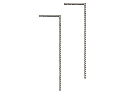 Ohrring Drahtsystem Mit Kette, Silber 925, Pro Paar - Standard Bild - 2