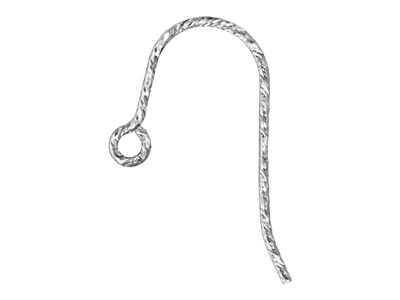 Haken Gedrehter Draht Mit Ring 19x11 Mm, 925 Silber, Beutel Mit 3 Paaren - Standard Bild - 1