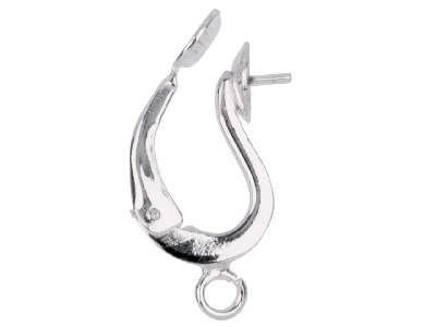 System Perlenclip Mit 5 MM Kalotte Und Ring, Silber 925, Das Paar - Standard Bild - 1