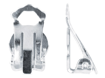 Ohrclippaar Aus Sterlingsilber, Flaches Kissen Und Groer Flacher Clip, 10mm
