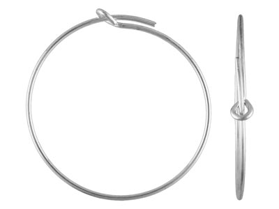 Creolen Mit Hakenverschluss, 25 Mm,925 Silber, Beutel Mit 3 Paaren - Standard Bild - 1
