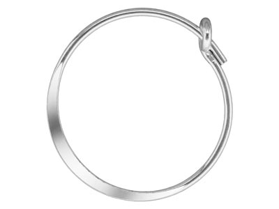 Creole Flacher Draht 15 Mm, Silber 925,beutel Mit 3 Paaren - Standard Bild - 1