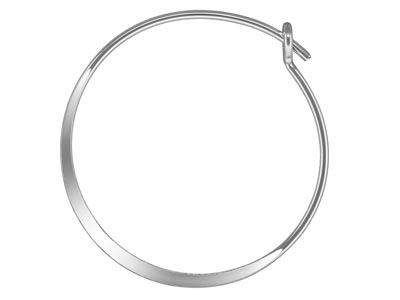 Flachdraht-creole 20 Mm, Silber 925, Beutel Mit 3 Paaren - Standard Bild - 1