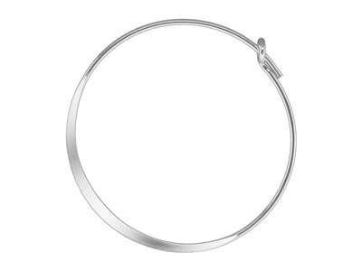 Creole Flachdraht 25 Mm, Silber 925, Beutel Mit 3 Paaren - Standard Bild - 1