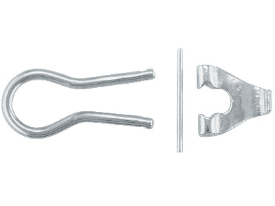 Großer Omega-ohrclip Aus Sterlingsilber, Unmontiert, Geschwungene Basis, 100 % Recyceltes Silber - Standard Bild - 1