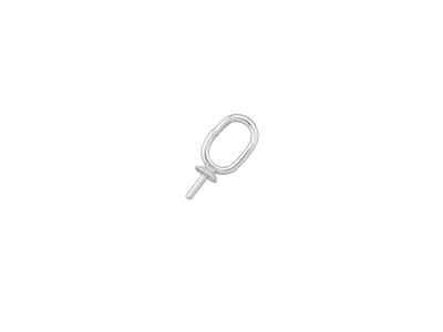 Ovaler Bügel 8 MM Für Perle, Perlenkappe 4 Mm, Silber 925 - Standard Bild - 1
