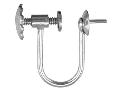 Schraubsystem Für Ungepiercte Ohren, Kappe 4 Mm, Silber 925, Pro Stück