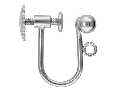 System Für Nicht Durchstochene Ohren Mit Schraube, 3 MM Kugel Und Ring, Silber 925, Pro Stück