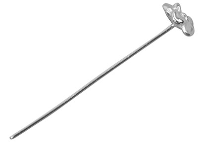 Stecknadel Aus Sterlingsilber, 60 Mm, 10er-pack, Kopf In Form Einer Rose