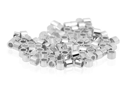 Schlichte Quetschröhren Aus Sterlingsilber, 100er?pack, Innendurchmesser 0,8 mm, Länge 1,1 mm - Standard Bild - 2