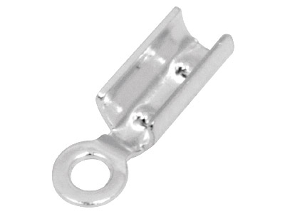 Endstücke, Sterlingsilber, 2 mm, 10er-pack, Endstücke Zum Umbiegen Für Schnur/leder - Standard Bild - 1