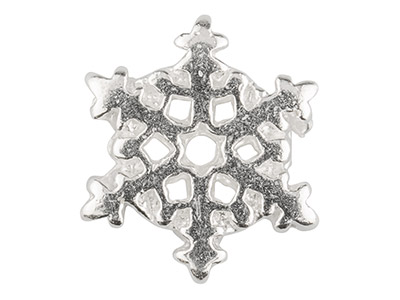 Charm In Kugelform, Schneeflockenform, 925er Silber - Standard Bild - 2