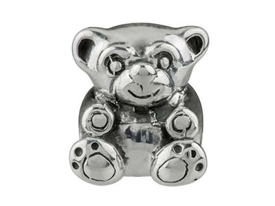 Teddybärperle Für Anhänger Aus Sterlingsilber - Standard Bild - 1