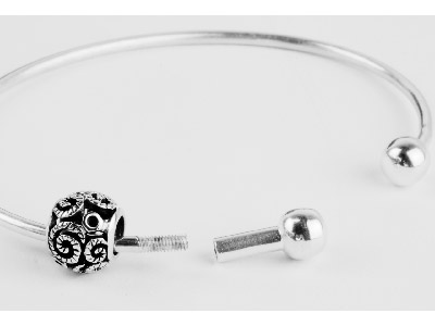 Armreif Mit Schraubverschluss, 925er Silber - Standard Bild - 3