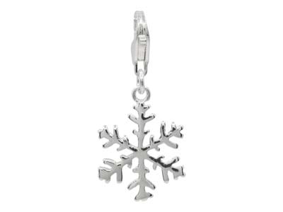 Schneeflocke Charm Mit Klappverschluss, 925er Silber