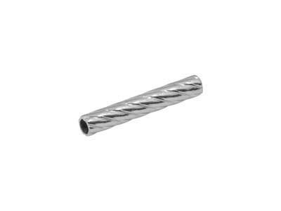 Zwischenperle Gewelltes Röhrchen 12,70 X 2mm, 925 Silber, 25er Packung