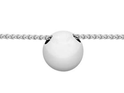 Schlichte Perle Aus Sterlingsilber Mit 2 löchern Im Rechten Winkel, 6 mm - Standard Bild - 4