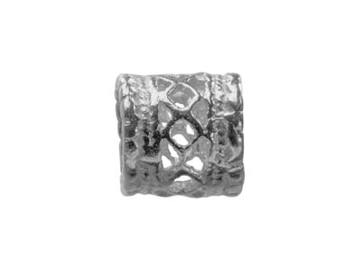 Röhrenförmige Abstandshalter, Sterlingsilber, 6,5 x 5 mm, Lochdurchmesser 4 mm, 6er-pack - Standard Bild - 2