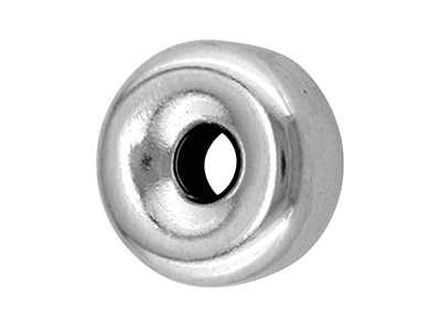 Einfache Flache Perlen Aus Sterlingsilber, 4mm, 10er-pack, Zwei Löcher