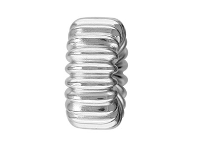 Zwischenperle Flache Kugel Gewellt 4mm, Silber 925, Beutel Mit 10 Stück